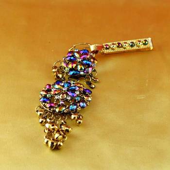 Brooch Satka Gold Platted Stone Meenakari Cz Ad Moti Pearl Polki Kundun 1