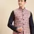 Sanwara Men's Deep blue Printed Art Silk Ethnic Bandi Jacket