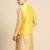Sanwara Men's Yellow Printed Art Silk Ethnic Bandi Jacket