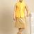 Sanwara Men's Yellow Printed Art Silk Ethnic Bandi Jacket