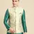 Sanwara Men's Green Printed Art Silk Ethnic Bandi Jacket