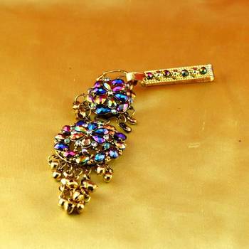 Brooch Satka Gold Platted Stone Meenakari Cz Ad Moti Pearl Polki Kundun 2
