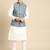 Sanwara Men's Printed Solid Cotton Denim Jacket And Kurta Set