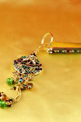 Brooch Satka Gold Platted Stone Meenakari Cz Ad Moti Pearl Polki Kundun