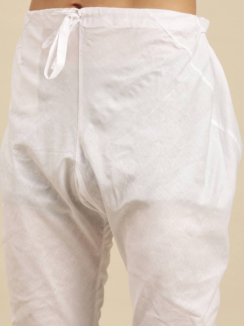 Sanwara Men Sea Green Cotton Chikankari Embroidery Kurta Pyjama