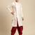 Sanwara Men's Cream Solid Art Silk Ethnic Kurta Set