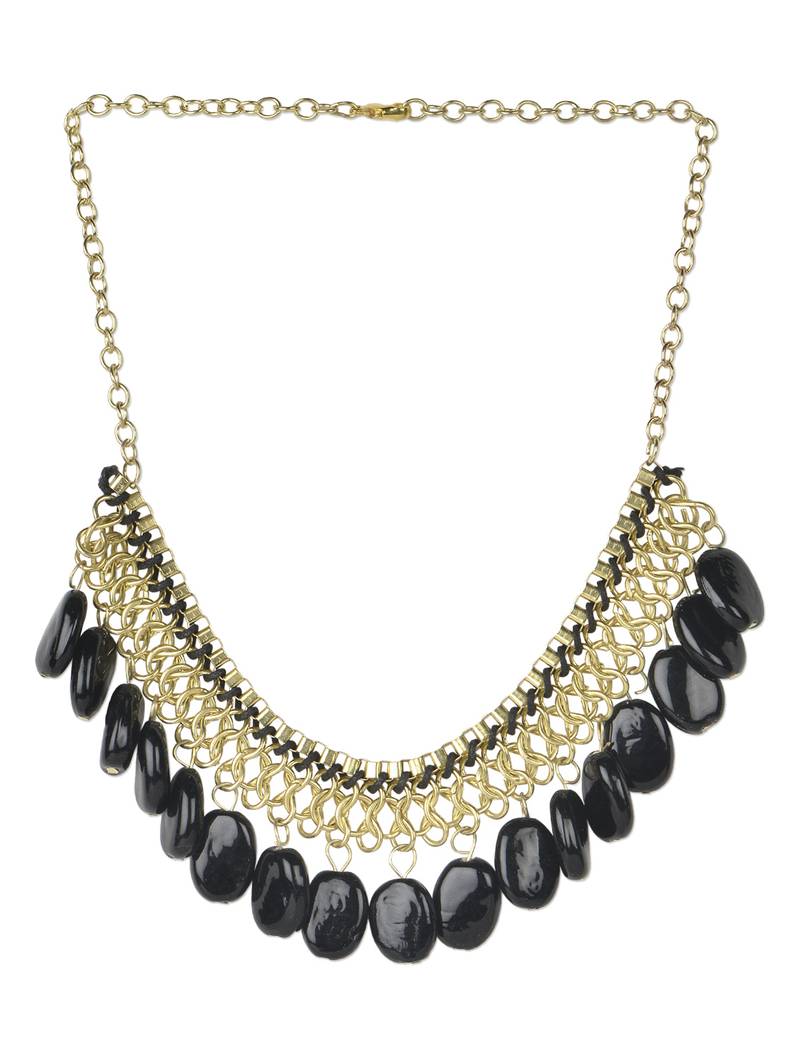 Antique Black Beaded Necklace