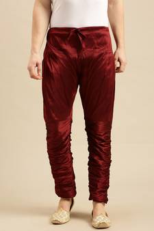 Sanwara Men's Solid Maroon Colour Art Silk Brijesh Pant