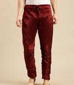 Sanwara Men's Solid Maroon Colour Art Silk Brijesh Pant