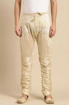 Sanwara Men's Solid Pista Colour Art Silk Brijesh Pant