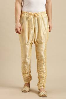 Sanwara Men's Solid Beige Colour Art Silk Brijesh Pant