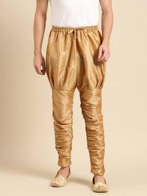 Sanwara Men's Solid Deep Beige Colour Art Silk Brijesh Pant 1