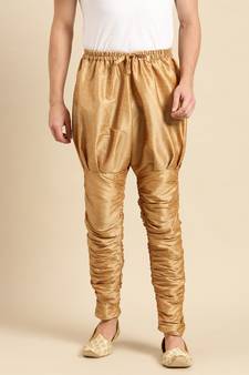 Sanwara Men's Solid Deep Beige Colour Art Silk Brijesh Pant