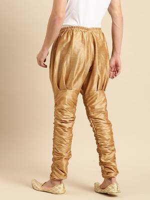 Sanwara Men's Solid Deep Beige Colour Art Silk Brijesh Pant 3