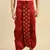 men's traditional red coloured embroidered art silk dhoti