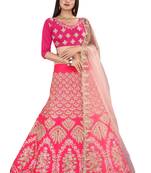 Pink Embroidered Silk Lehenga Choli