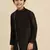 Solid Black Art Silk Kurta For Boys