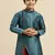 Solid Deep Green Art Silk Kurta For Boys