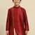 Solid Red Art Silk Kurta For Boys