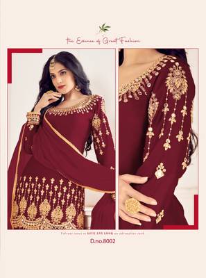 Maroon Embroidered Real Mirror Works Cotton Salwar Semi Stitched 3