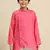Solid Pink Cotton Kurta For Boys