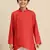 Solid Tomato Red Cotton Kurta For Boys
