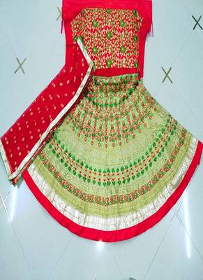Green Sequence Embroidery Party Wear Net Lehenga Choli  2