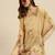 Deep Beige Printed Floral Design Stone Work Kaftan