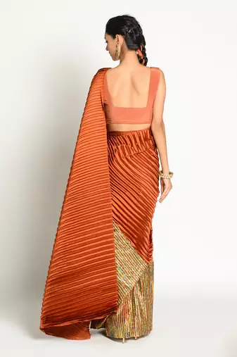 Tangerine Aayat Saree