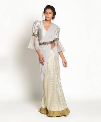 Grey Elva Saree 2