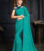 Sy Blue Swarovski Work Satin Saree