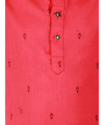 Maroon Printed Cotton Boys Kurta Pajama Set 2