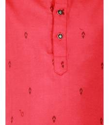 Maroon Printed Cotton Boys Kurta Pajama Set