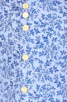 Blue Floral Design Cotton Boys Cut Kurta Pajama Set