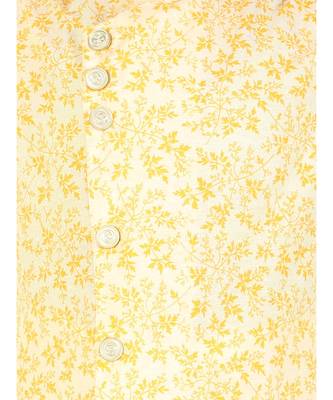 Yellow Floral Design Cotton Boys Cut Kurta Pajama Set 4