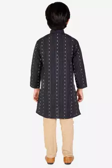 Black stripe Design Cotton Boys Kurta Pajama Set