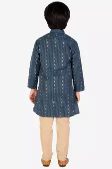Blue stripe Design Cotton Boys Kurta Pajama Set