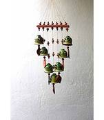 ESVAR STONECRAFT Present A Terracotta Ceramic Coated Green Wind Chimes with (Seven Bells)