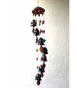 ESVAR STONECRAFT Present A Terracotta Ceramic Coated Black Wind Chimes with (Seven Bells)