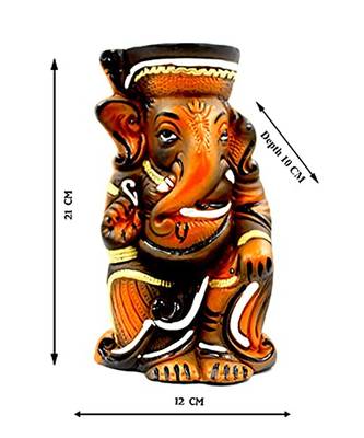 ESVAR STONECRAFT Present A Terracotta Red Ganesh Flower vase of Dynamic Colour for Home Decoration 1