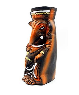 ESVAR STONECRAFT Present A Terracotta Red Ganesh Flower vase of Dynamic Colour for Home Decoration 2