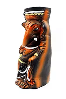 ESVAR STONECRAFT Present A Terracotta Red Ganesh Flower vase of Dynamic Colour for Home Decoration