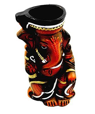 ESVAR STONECRAFT Present A Terracotta Red Ganesh Flower vase of Dynamic Colour for Home Decoration 3