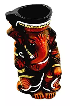 ESVAR STONECRAFT Present A Terracotta Red Ganesh Flower vase of Dynamic Colour for Home Decoration
