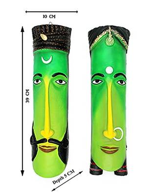 ESVAR STONECRAFT Present A Terracotta Wall Hanging Combo Mask Of Delightful Green Colour 1