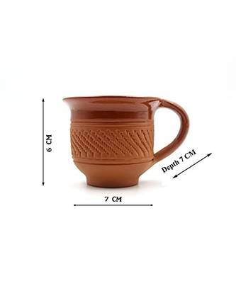 Esvar Stonecraft Handmade Ceramic Terracotta Clay Tea Cup with Dynamic Round Shape Design 2