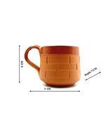 Esvar Stonecraft Handmade Ceramic Terracotta Clay Tea Cup with Traditional Brick Design