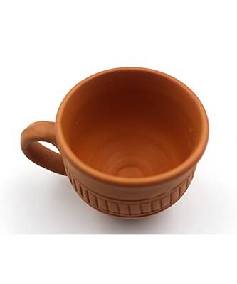 ESVAR STONECRAFT Round and Oval Mix Design Terracotta Clay Tea Cups 1
