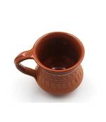 Esvar Stonecraft Terracotta Clay Tea Cups - Set of 6, Earthen Brown, Ceramic coated