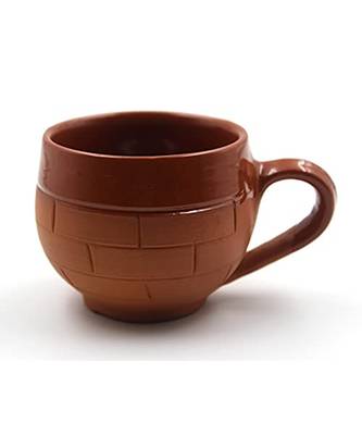 ESVAR STONECRAFT Terracotta Clay Brick Design Tea Cups 1